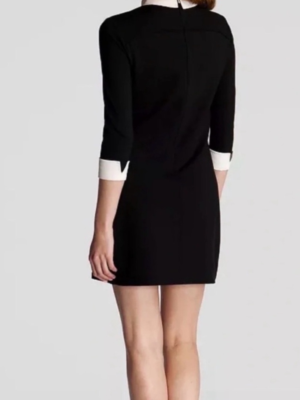 Lauren Ralph Lauren Black Long-Sleeve Dress with White Collar and Cuffs - Picture 2 of 12